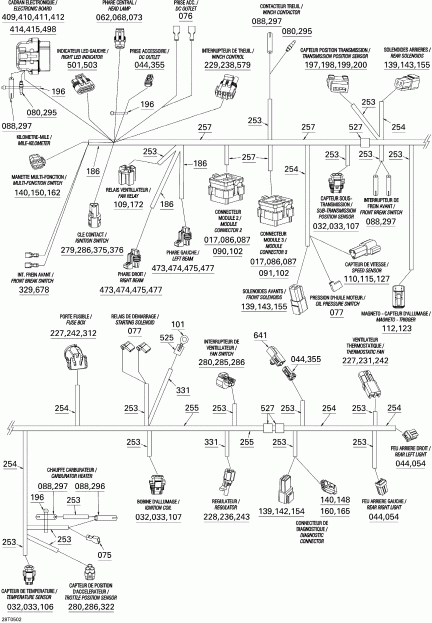 ATV  ����������� Traxter 5 Speed, 2005 - Electrical Harness, Frame