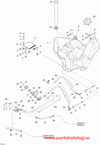   Traxter CVT (500, 650, 650 XT), 2005 - Fuel System