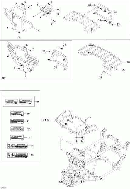   Traxter CVT (500, 650, 650 XT), 2005 - Luggage Racks