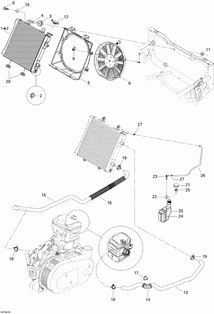  BRP  Traxter Max CVT 650, 2005 - Cooling System