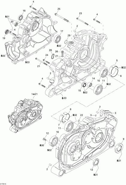   Traxter Max CVT 650, 2005  - Crankcase