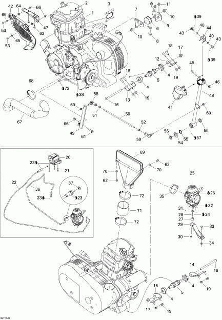 ����������  Traxter Max CVT 650, 2005 - Engine And Engine Support