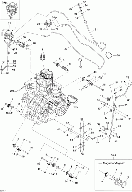 BRP Traxter Max Std & Max XT, 2005 ������ - Engine And Engine Support