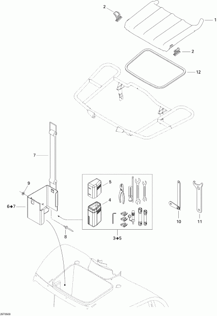 ATV BRP Traxter XL, 2005  - Front Storage Tray