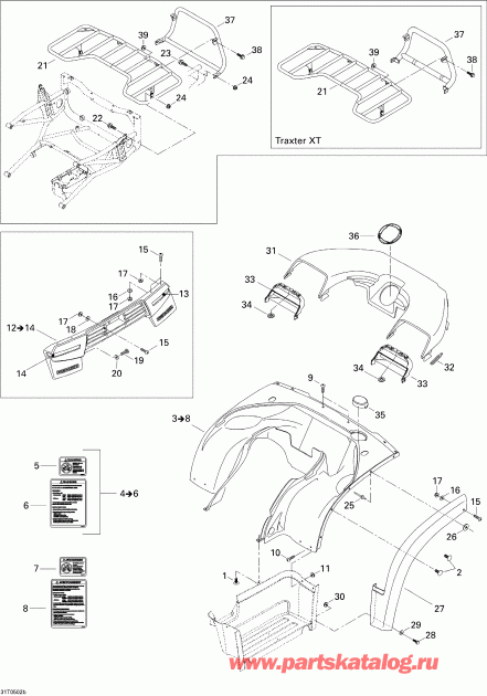    Traxter XT, 2005 -    (rear)