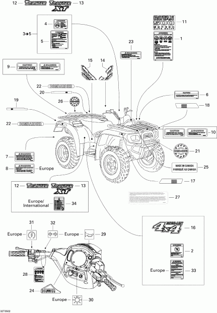 ���������� BRP Traxter XT, 2005 - Decals
