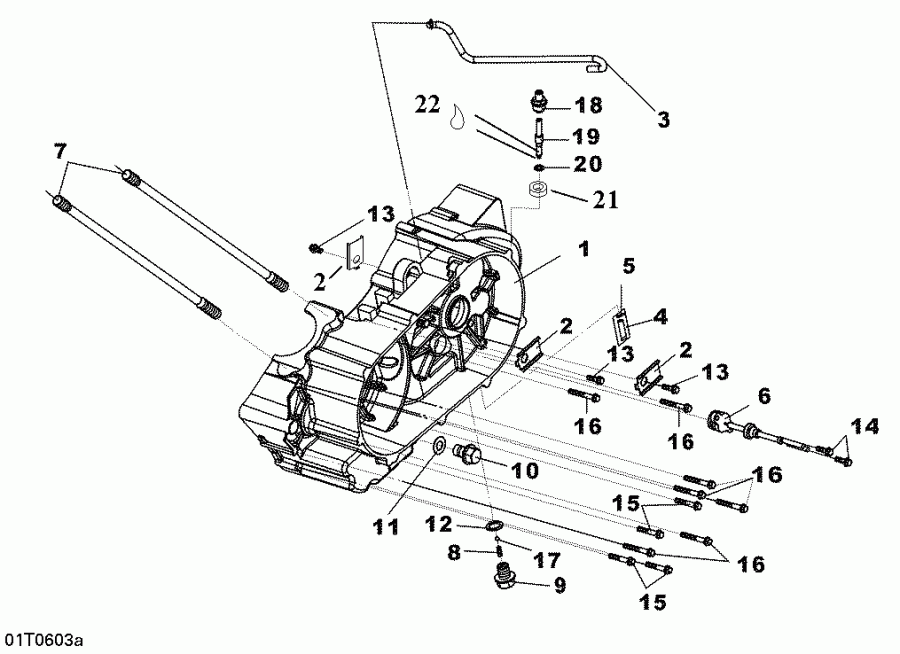  Bombardier - Left Crankcase Half