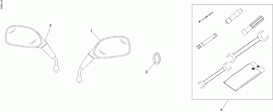 ATV Bombardier DS 250, CE, 2006  - Mirrors   