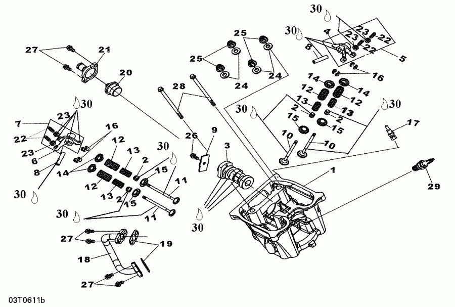 ATV  DS 250 NA / Inter, 2006  - Cylinder Head And Valve