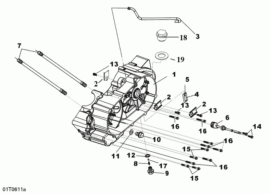 BRP DS 250 NA / Inter, 2006 - Left Crankcase Half