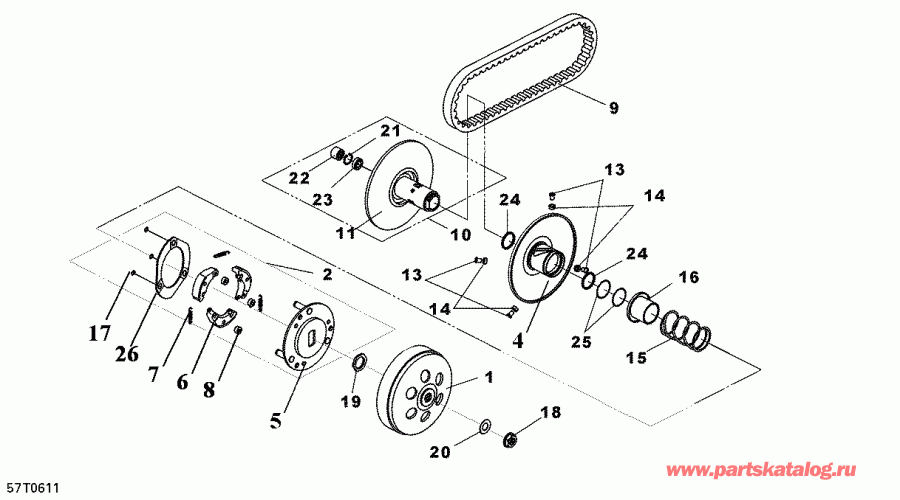  BRP  DS 250 NA / Inter, 2006 - Driven Pulley