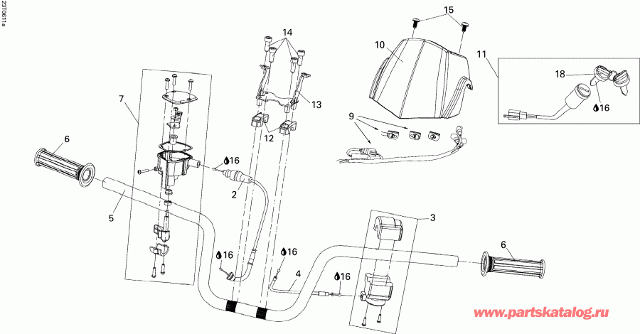 DS 250 NA / Inter, 2006  - Handlebar