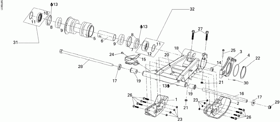   DS 250 NA / Inter, 2006  - Rear Swing Arm