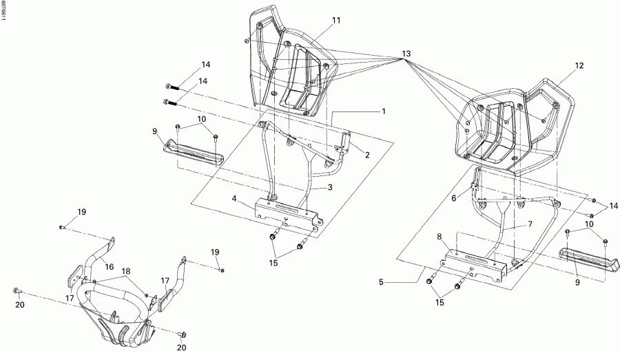  BRP  DS 250 NA / Inter, 2006 - Front   Footrests