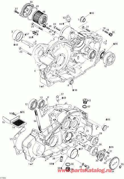 ������������ Bombardier DS 650 X, 2006 - Crankcase