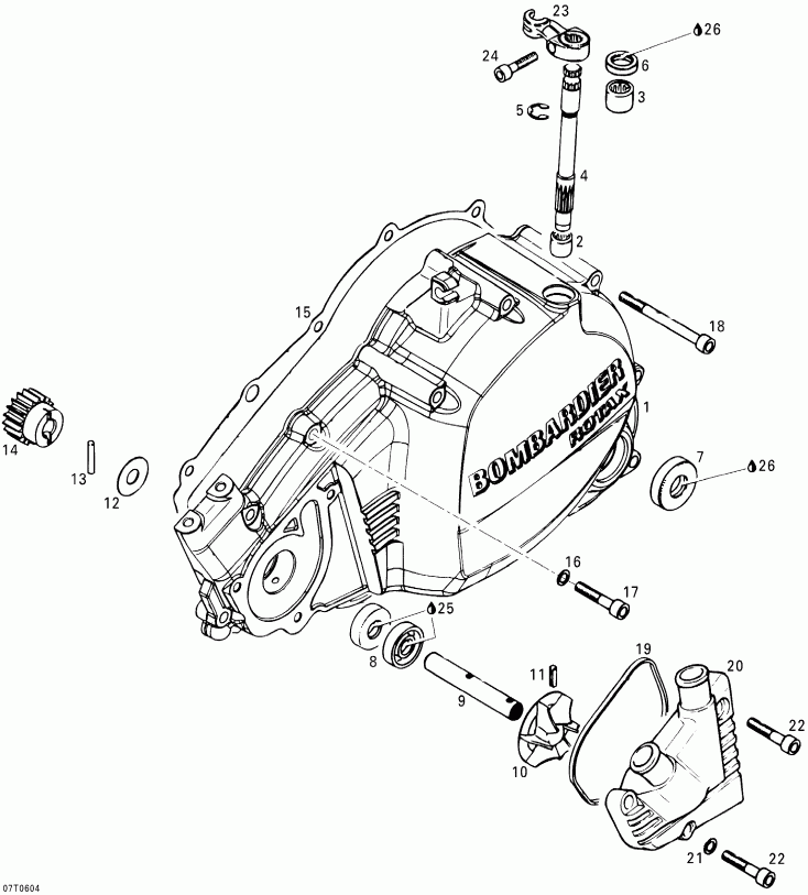 ATV BRP ����������� DS 650 X, 2006 - Clutch Housing And Water Pump