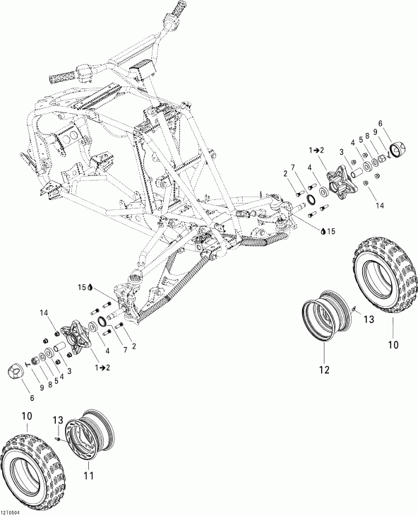 BRP DS 650 X, 2006 - Drive System, Front