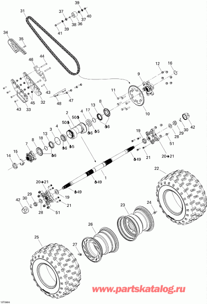 ������������  ����������� DS 650 X, 2006 - Drive System, Rear