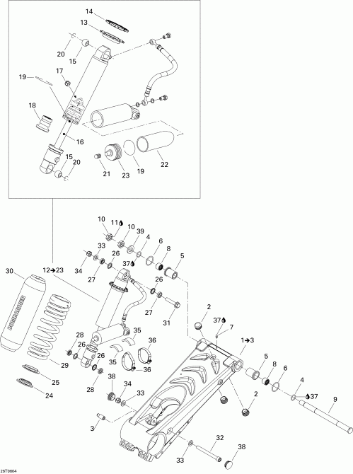 BRP DS 650 X, 2006 - Rear Suspension