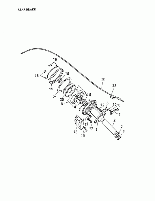  Bombardier Mini DS 90 2-strokes, 2006 - Rear Brake