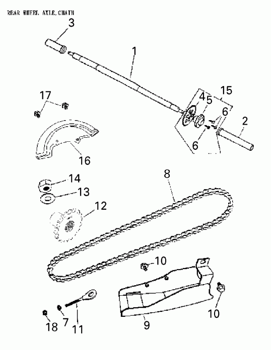  BRP Mini DS 90 4-strokes, 2006  - Drive System, Rear