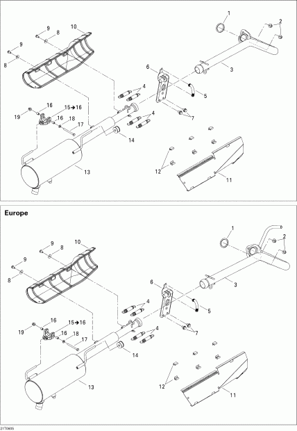  Bombardier  Outlander 400 STD 4 X 4, 2006 - Exhaust System