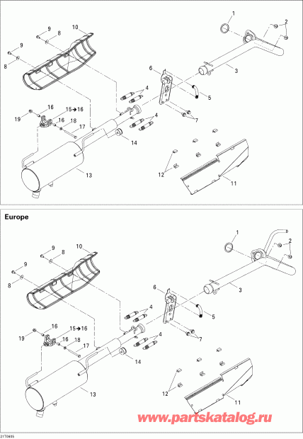 ATV  Outlander 400 XT 4 X 4, 2006 - Exhaust System
