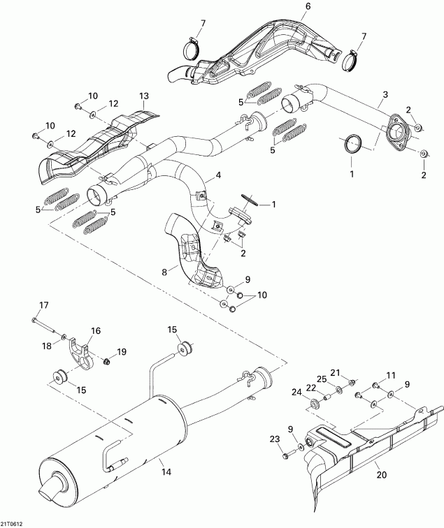    Outlander 650 STD 4 X 4, 2006 - Exhaust System