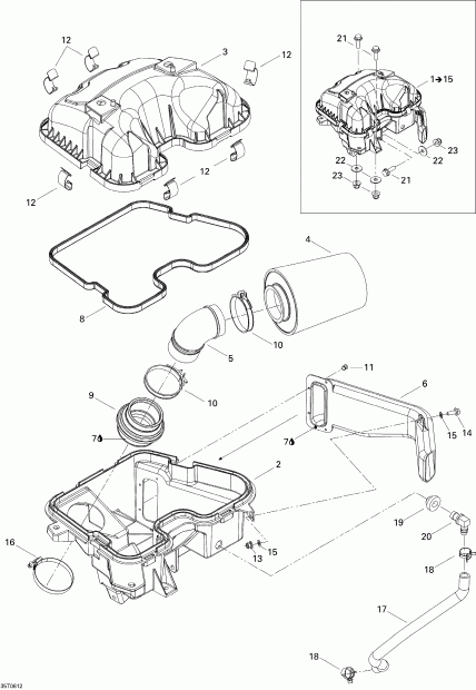 BRP Outlander 650 STD 4 X 4, 2006  - Air Intake Silencer