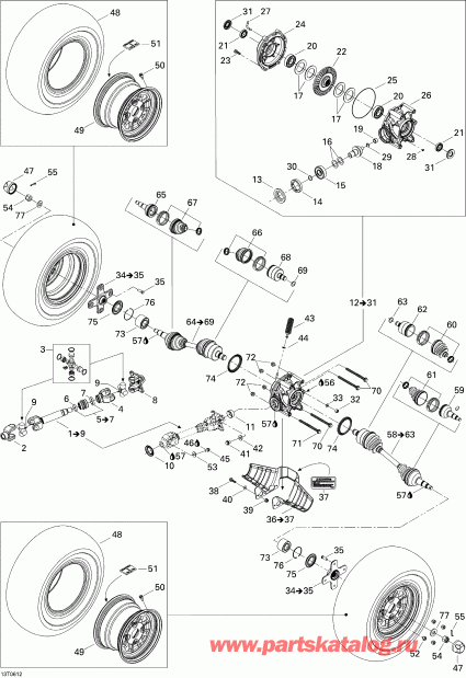 BRP  Outlander 650 STD 4 X 4, 2006 - Drive System, Rear Std