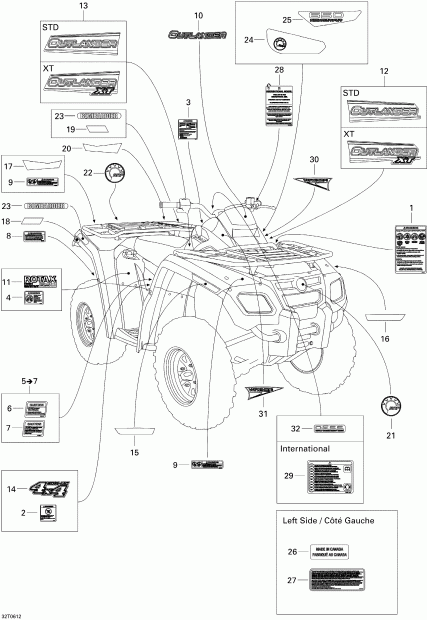 ATV  ����������� Outlander 650 XT 4 X 4, 2006 - Decals Xt