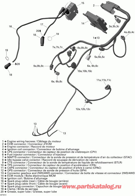  Bombardier Outlander 650 XT 4 X 4, 2006  - Engine Harness