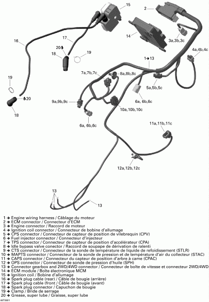 ATV  Outlander 800 STD 4 X 4, 2006 - Engine Harness