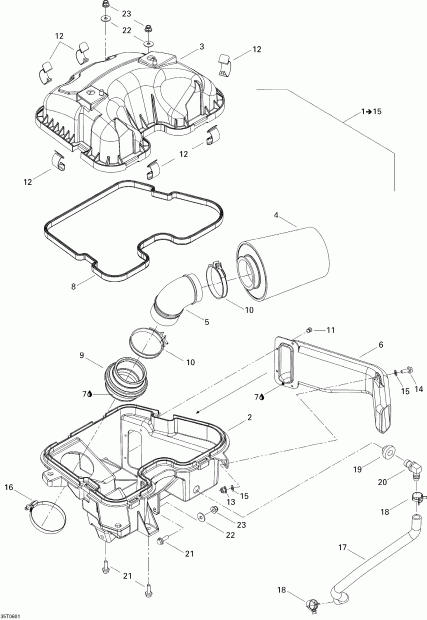 ���������� BRP Outlander 800 XT 4 X 4, 2006 - Air Intake Silencer
