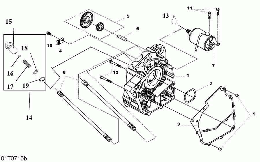 ATV Bombardier  DS 250 NA / Inter, 2007 - Right Crankcase Half