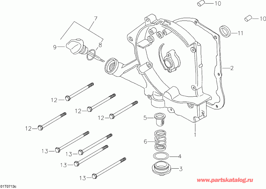 ATV  Mini DS 90 4-strokes, 2007 - Crankcase Cover, Right