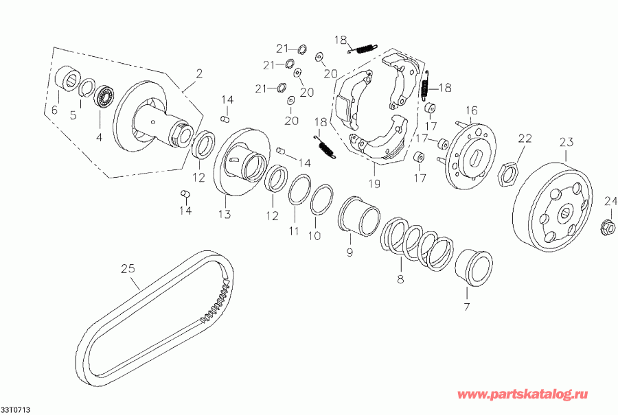 ATV Bombardier Mini DS 90 4-strokes, 2007 - Pulley System