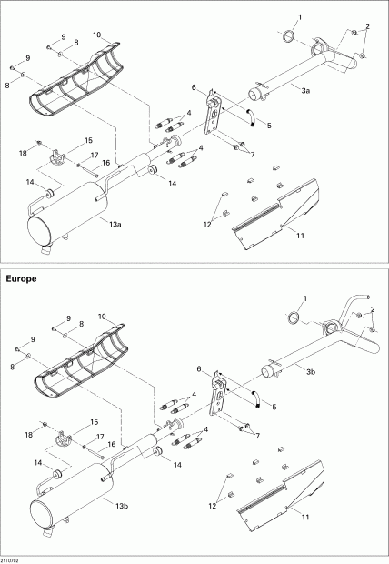 ���������� BRP Outlander 400 XT 4 X 4, 2007 - Exhaust System