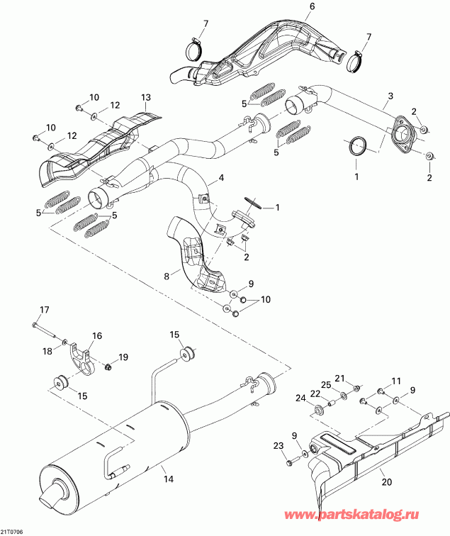   Outlander 500 STD 4 X 4, 2007  - Exhaust System