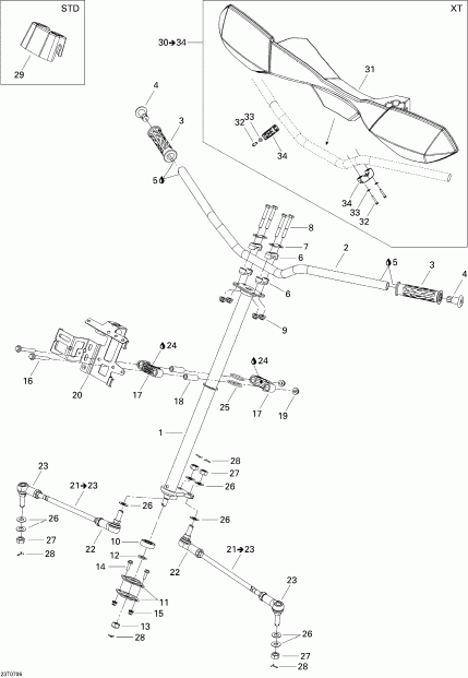 ATV Bombardier Outlander 500 XT 4 X 4, 2007  - Steering System Xt