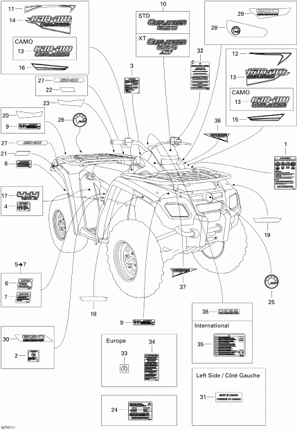   Outlander 650 XT 4 X 4, 2007 -  Xt