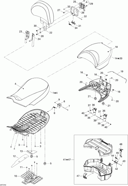 BRP Outlander MAX 400 STD 4 X 4, 2007 - Seat