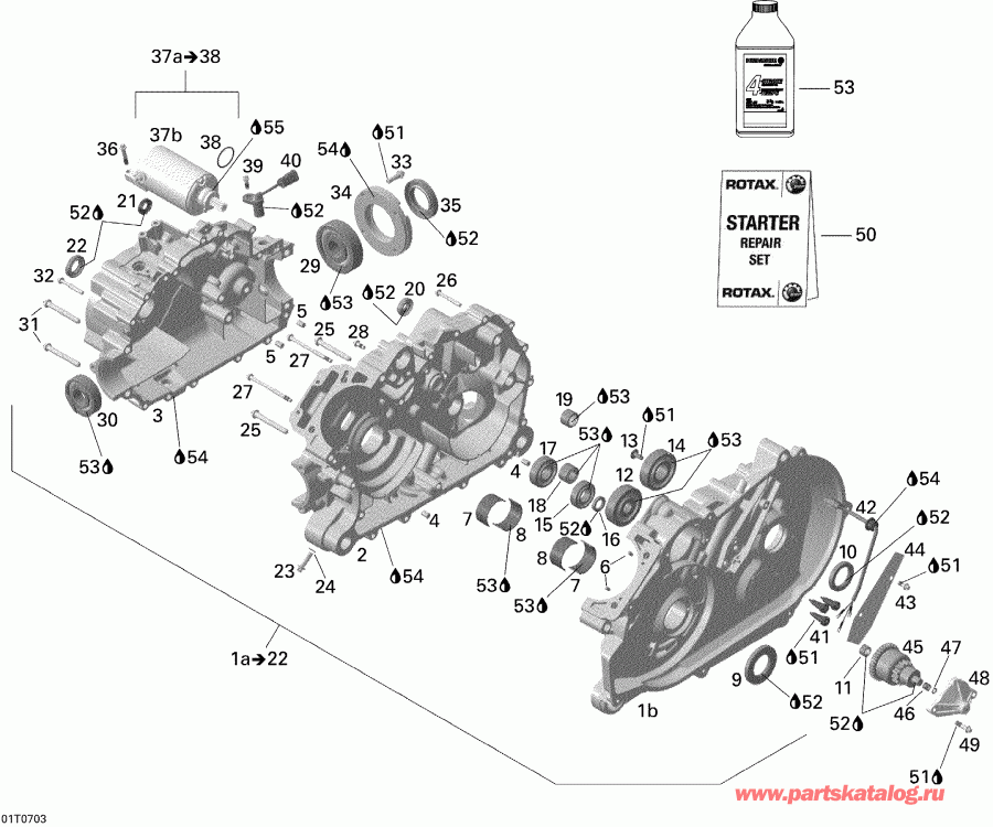 BRP ������ Outlander MAX 400 XT 4 X 4, 2007 - Crankcase