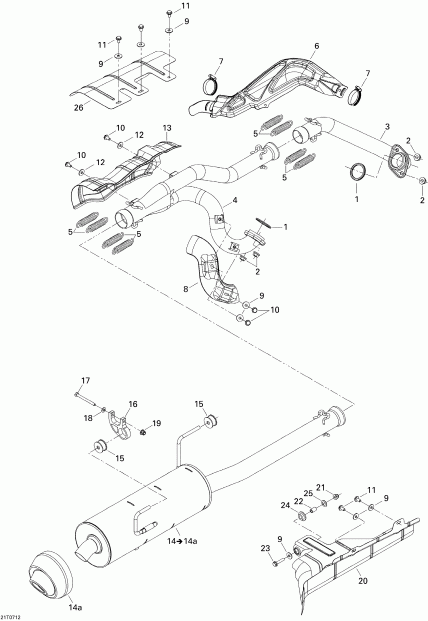 ������������ BRP Outlander MAX 800 LTD 4 X 4, 2007 ������ - Exhaust System