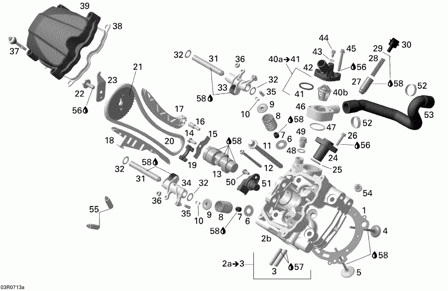 ������������  Renegade 800 EFI, 2007 ������ - Cylinder Head, Front