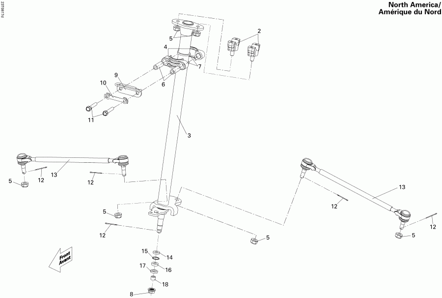  Bombardier DS 250 CVT, 2008  - Steering Linkage North America