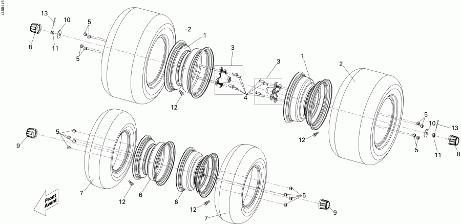  BRP DS 250 CVT, 2008  - Wheels  Tires