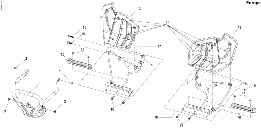    DS 250 CVT, 2008 - Front Bumper And Footrests Europe