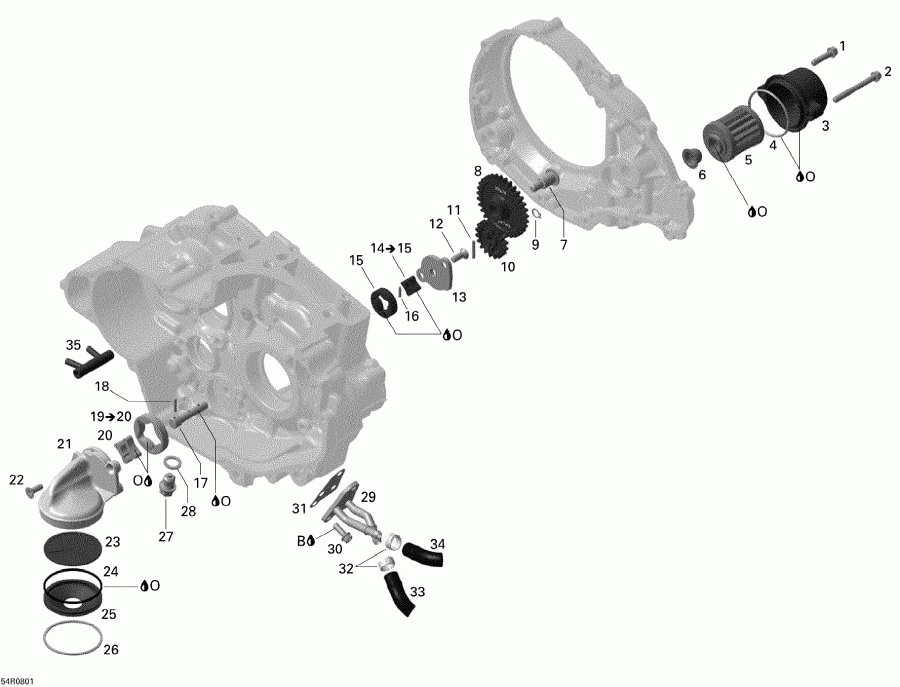  BRP  DS 450 X, 2008 - Engine Lubrication