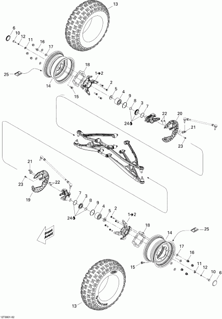  BRP DS 450 X, 2008  - Drive System, Front